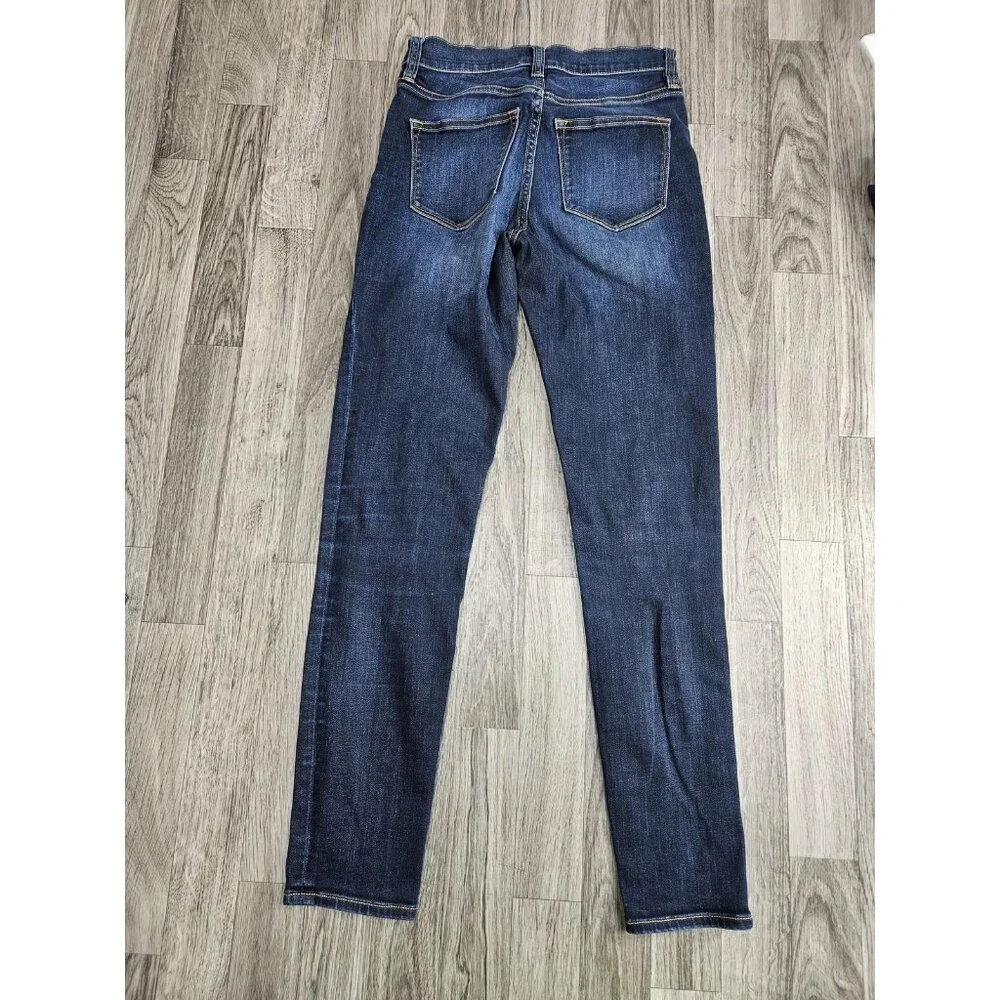 J.Crew Jeans Womens 25 Blue Dark Wash Stretch Mid Rise Skinny Denim Casual - Picture 2 of 10